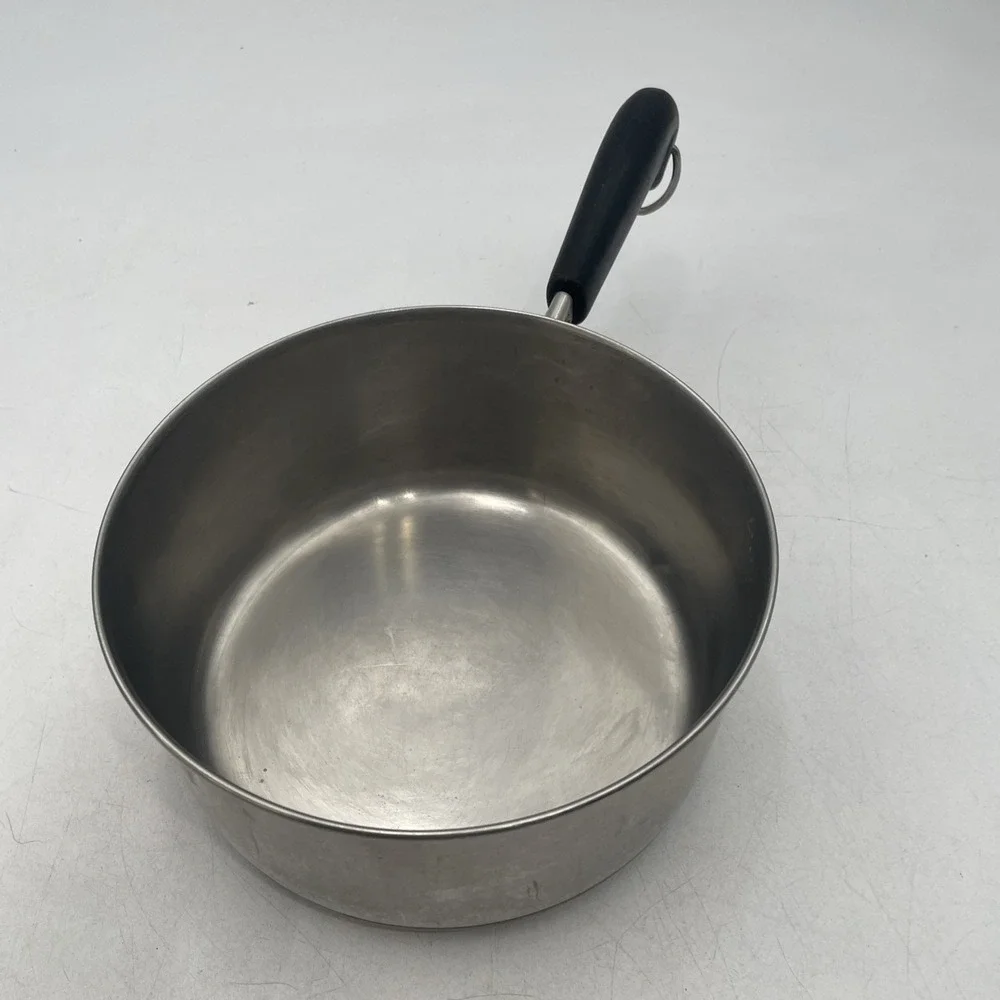 Vtg RevereWare Copper Bottom Saucepan Lot of 4 Pots+3 Lids 4qt 3qt 2qt 1qt-Clean